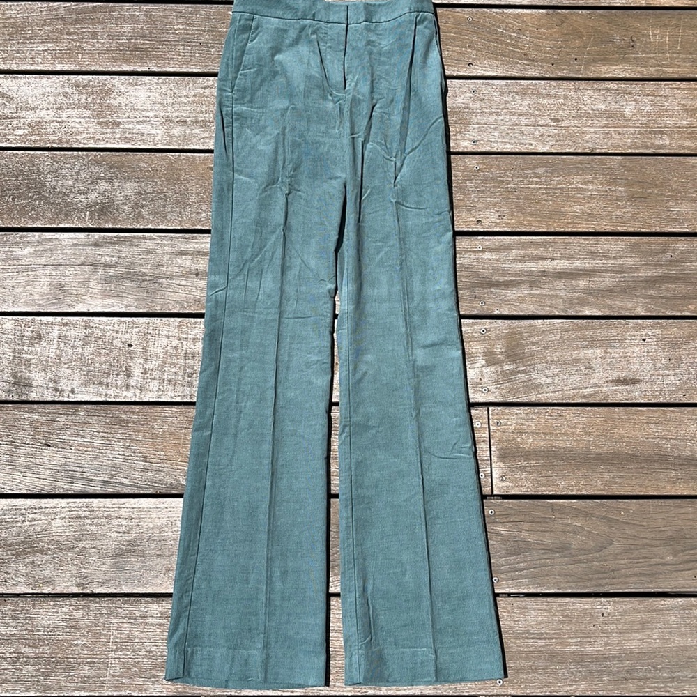 Teal-green Mango thin corduroy pant !